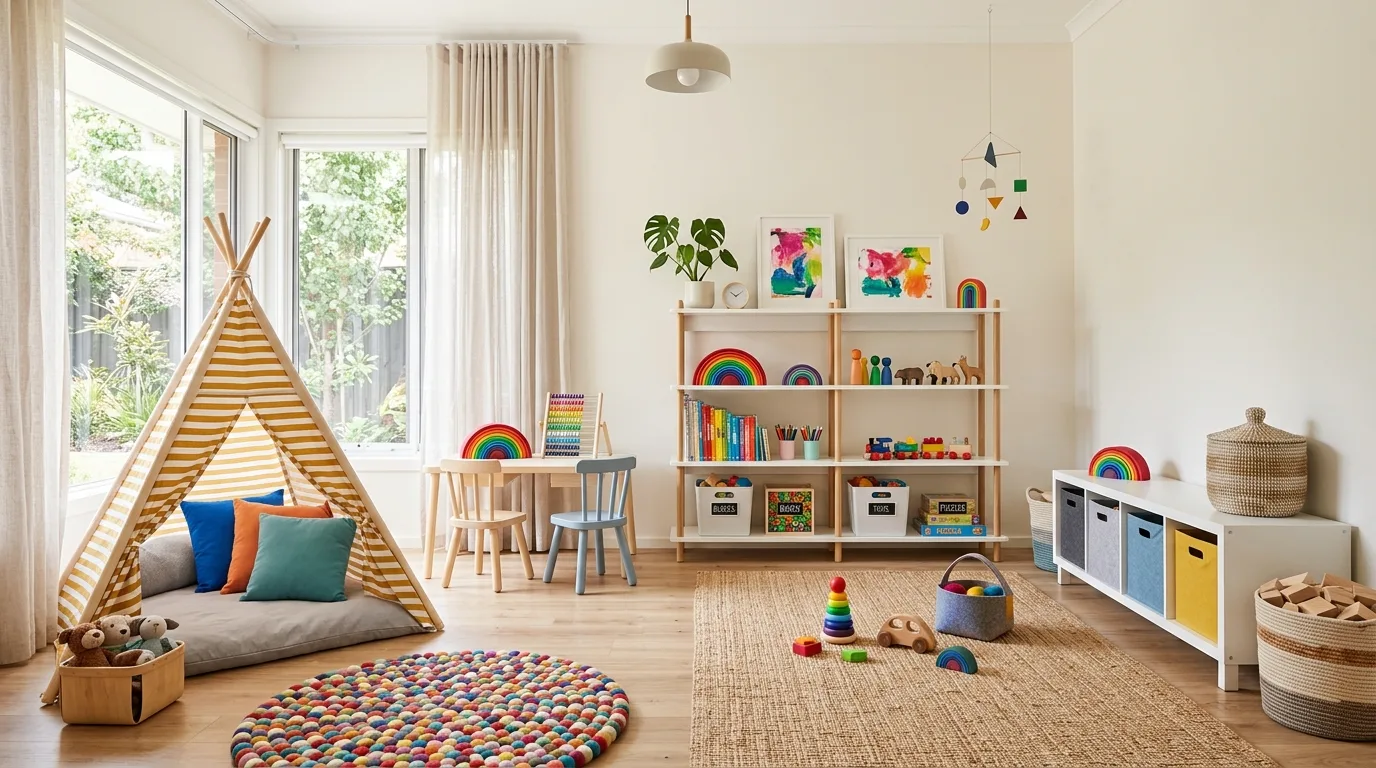 Give art supplies their own dedicated creative zone inspiration for a kids playroom.